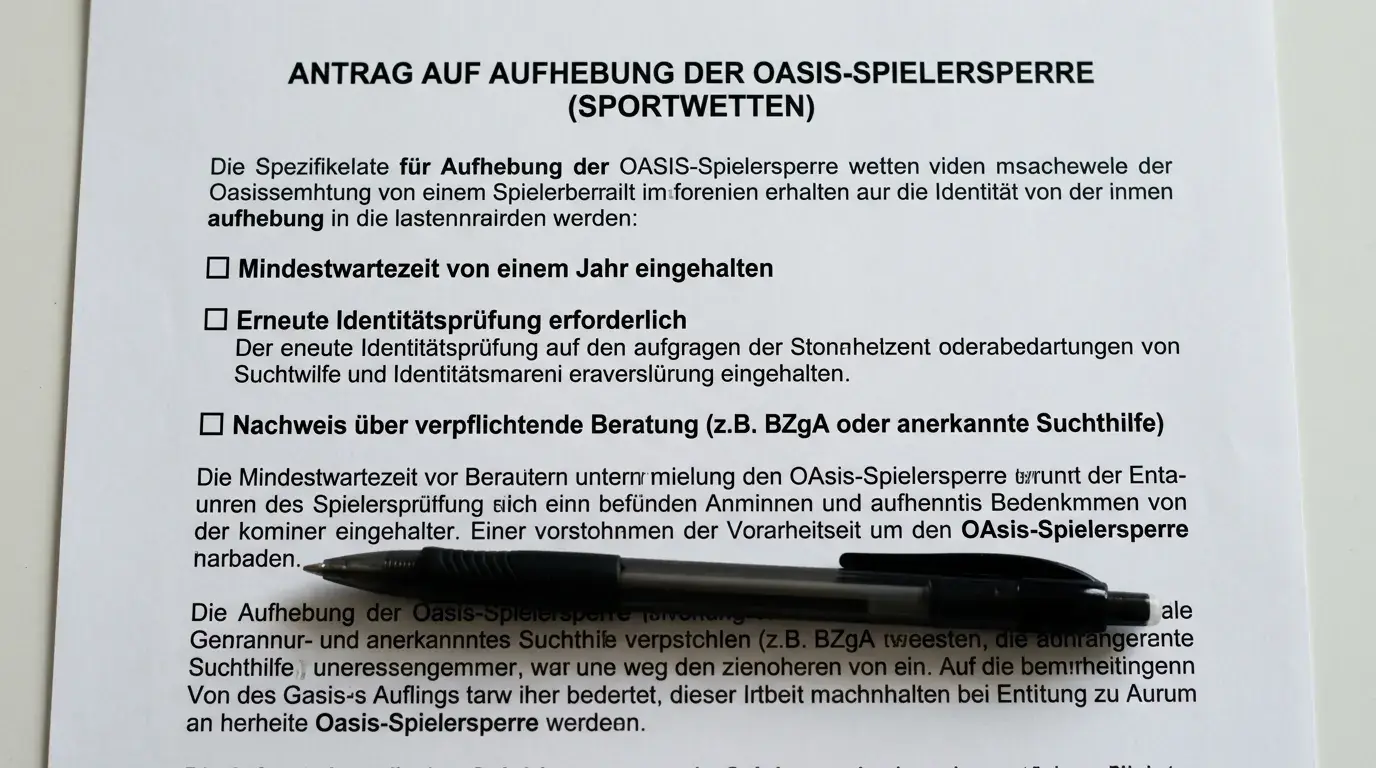 OASIS Spielersperre aufheben – Bedingungen und Wartezeiten für Sportwetter in Deutschland