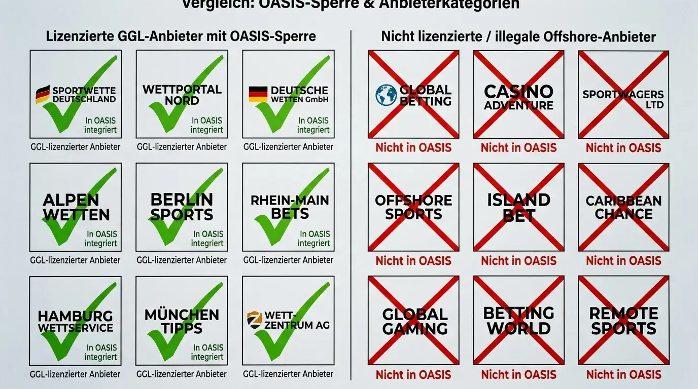 OASIS Spielersperre Umfang – welche Sportwetten-Anbieter sind eingeschlossen