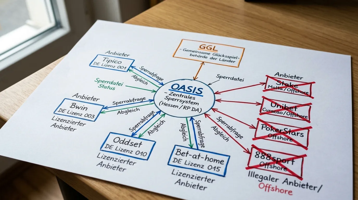 OASIS Sperrsystem Übersicht – zentrale Datenbank für Sportwetten-Spielersperren in Deutschland