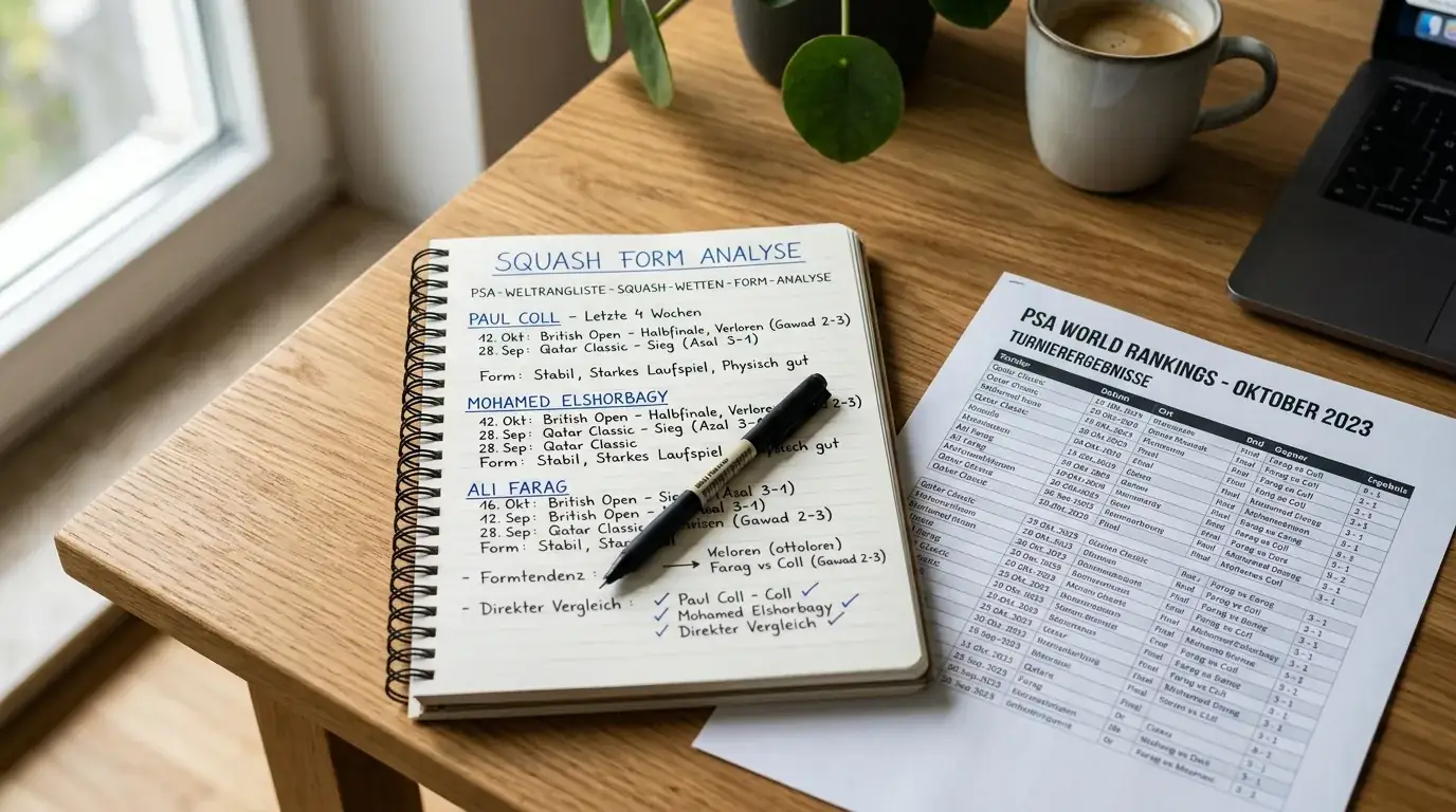 Momentform vs. PSA Weltrangliste beim Squash Wetten – Vergleich aktueller Turnierergebnisse mit Ranking-Position