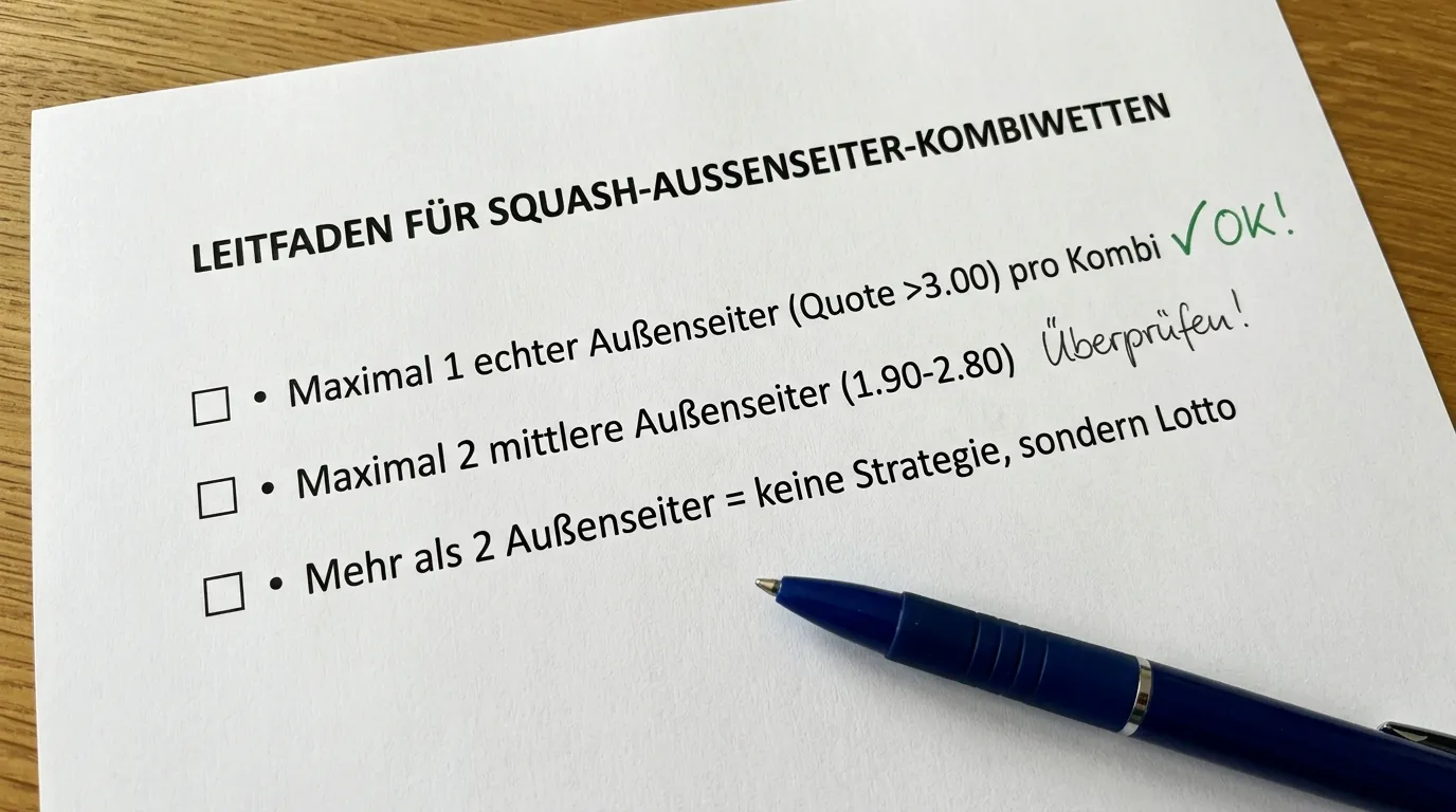 Kombi-Limits Squash Außenseiter – empfohlene Anzahl Underdog-Tipps pro Kombiwette für strukturiertes Wetten