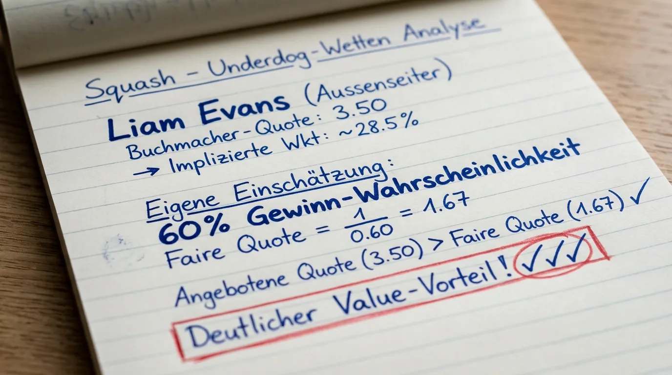Quotenwert Squash Außenseiter erkennen – Underdog-Tipps mit echtem Mehrwert für Kombiwetten identifizieren