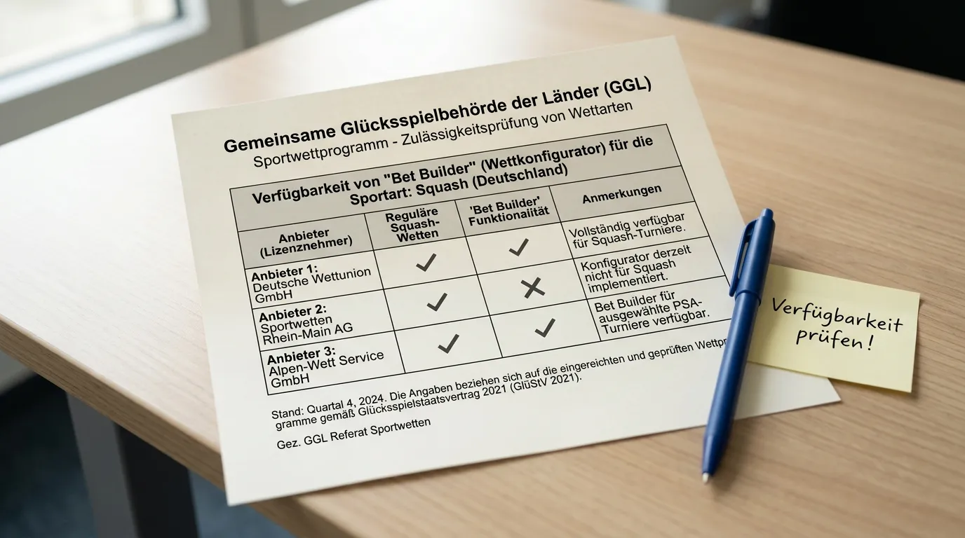 Squash Bet Builder Verfügbarkeit bei deutschen GGL-lizenzierten Anbietern im Überblick