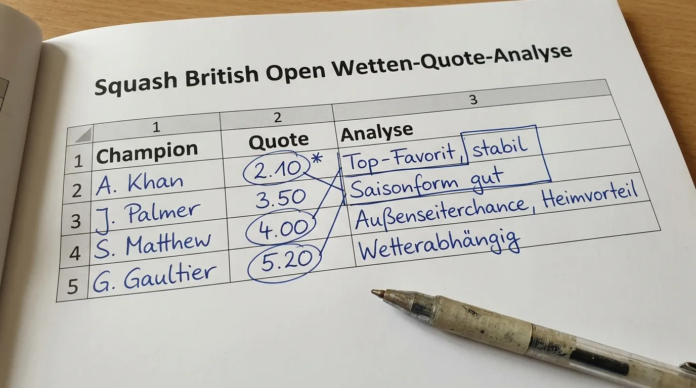 Squash British Open Quoten-Analyse – Wettquoten historischer Finalisten und Tipps für fundierte Kombiwetten-Entscheidungen