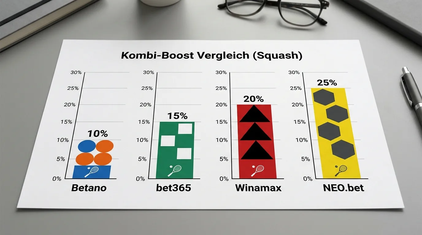 Vergleichstabelle Kombi-Boost-Prozentsätze bei deutschen GGL-lizenzierten Sportwetten-Anbietern