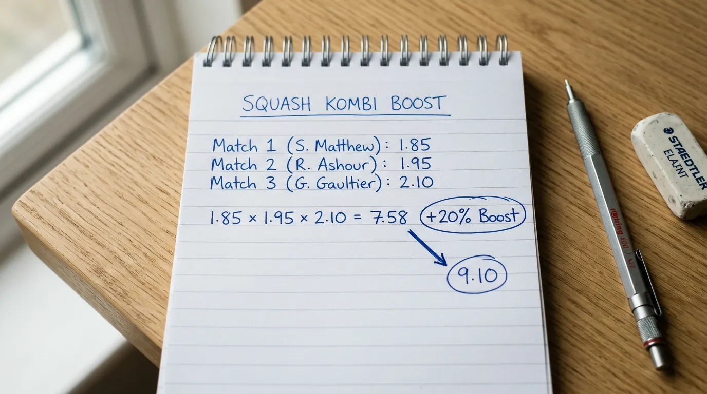 Erklärung des Kombi-Boost-Mechanismus bei Squash-Kombiwetten mit Beispielrechnung