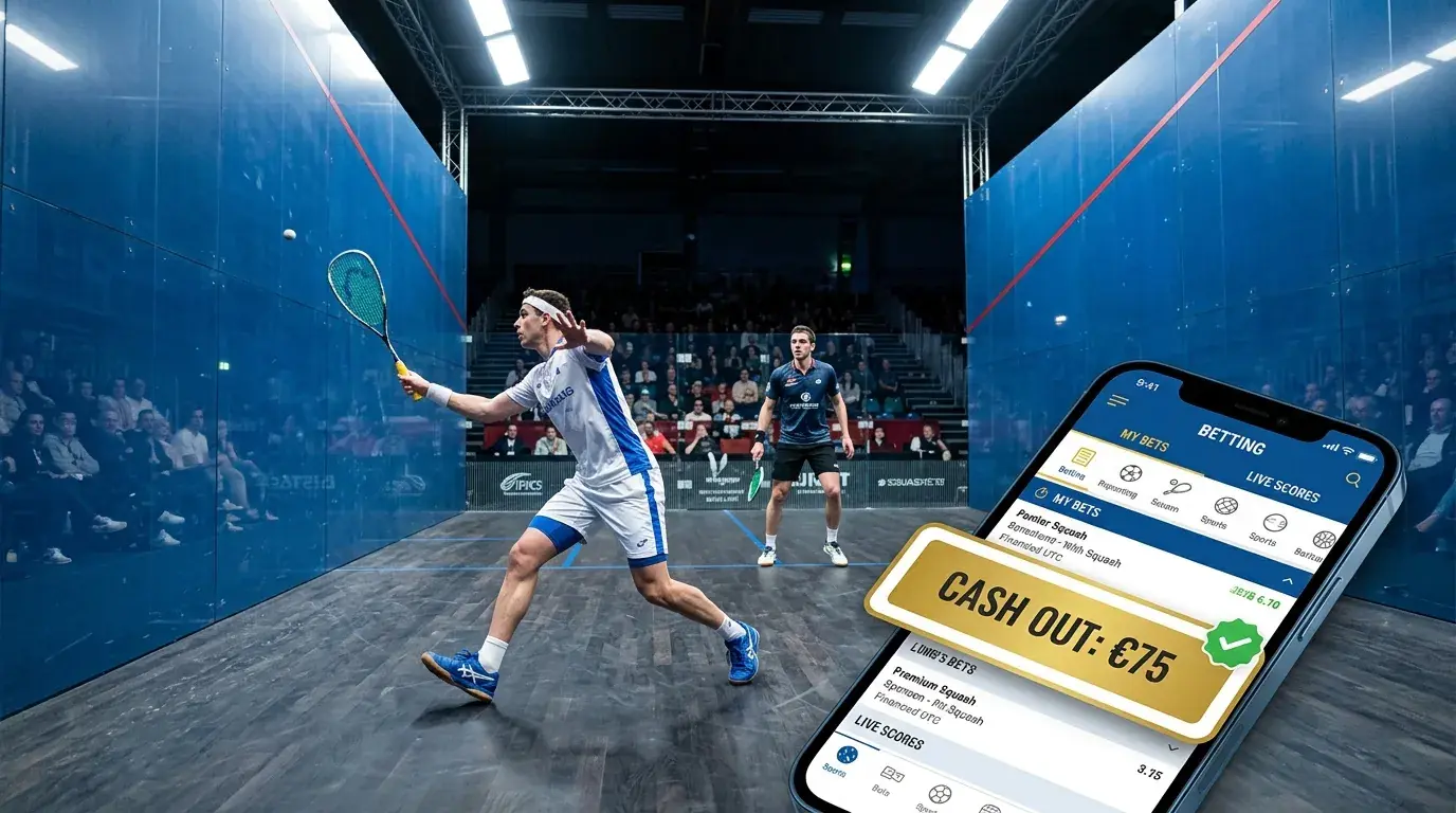 Squash Kombiwette Cash-Out: Vorzeitige Auszahlung während laufender PSA-Matches erklärt