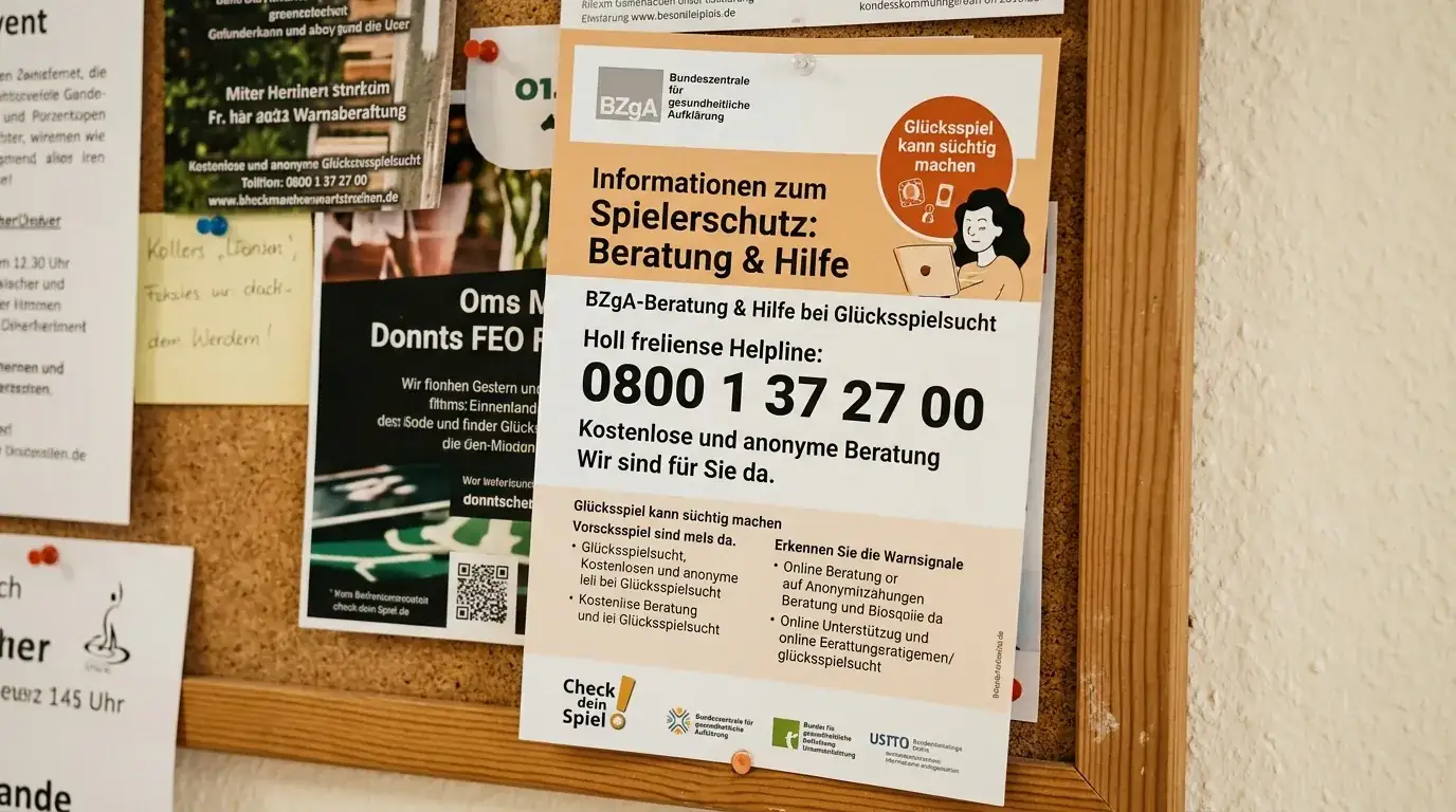 BZgA Helpline und Beratungsangebote für Sportwetter bei Glücksspiel-Problemen in Deutschland