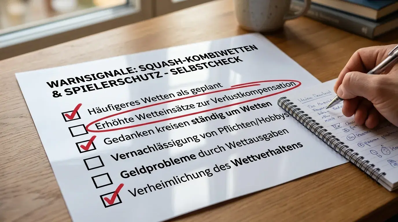 Warnsignale für problematisches Wettverhalten bei Squash Kombiwetten – Selbstcheck für Sportwetter