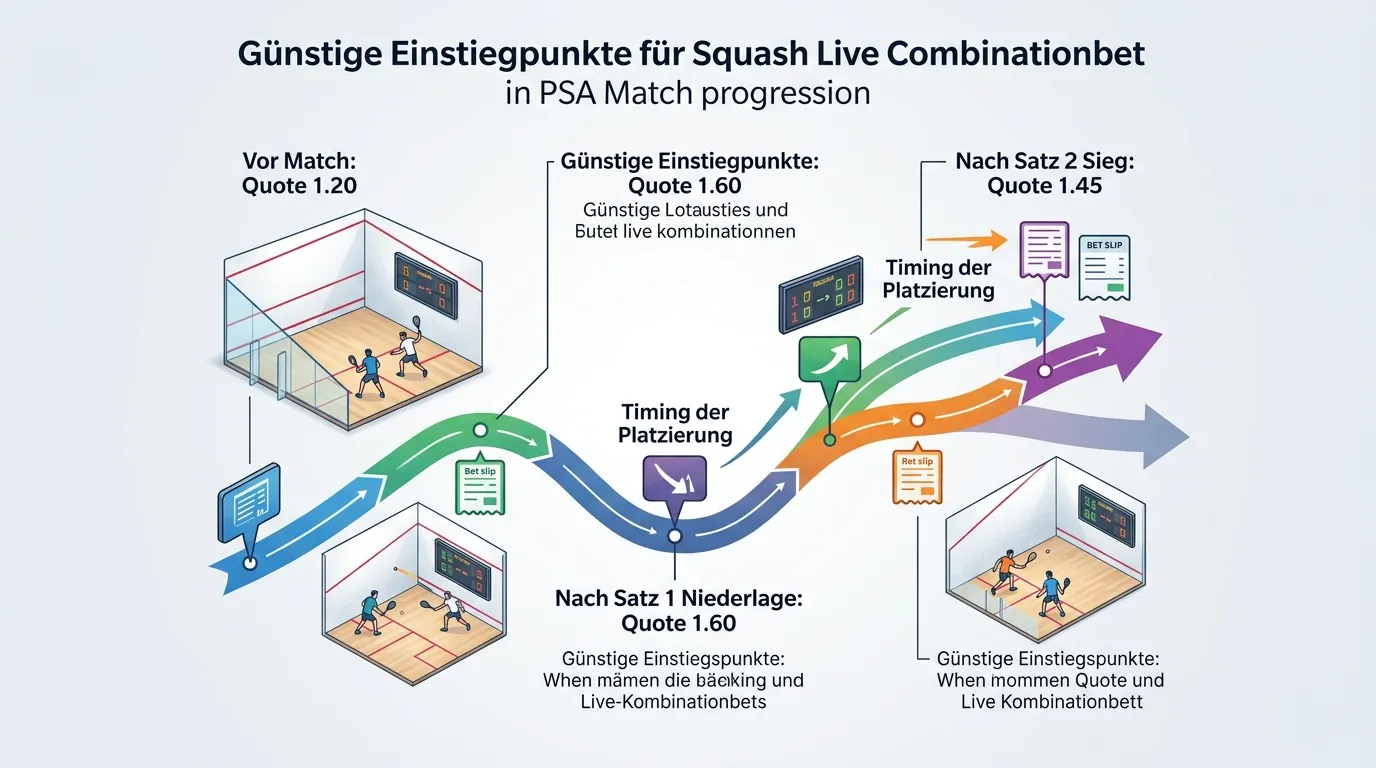 PSA-Match Timing für Squash Live-Kombiwetten: optimale Einstiegszeitpunkte nach Satzergebnis und Spielverlauf
