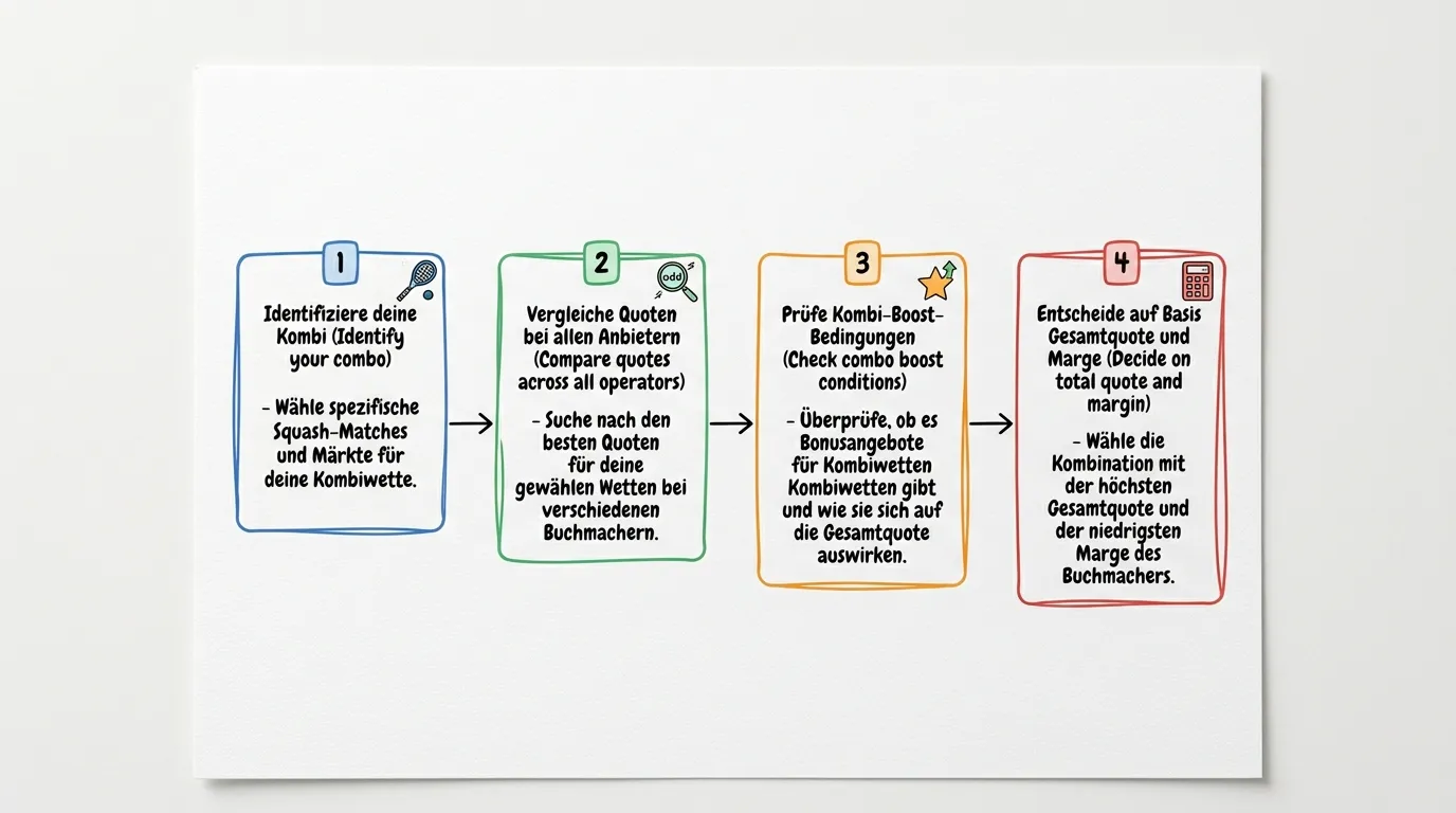 Workflow Schritte Squash Quotenvergleich – Schritt-für-Schritt Prozess für den Quoten-Check vor dem Wettschein