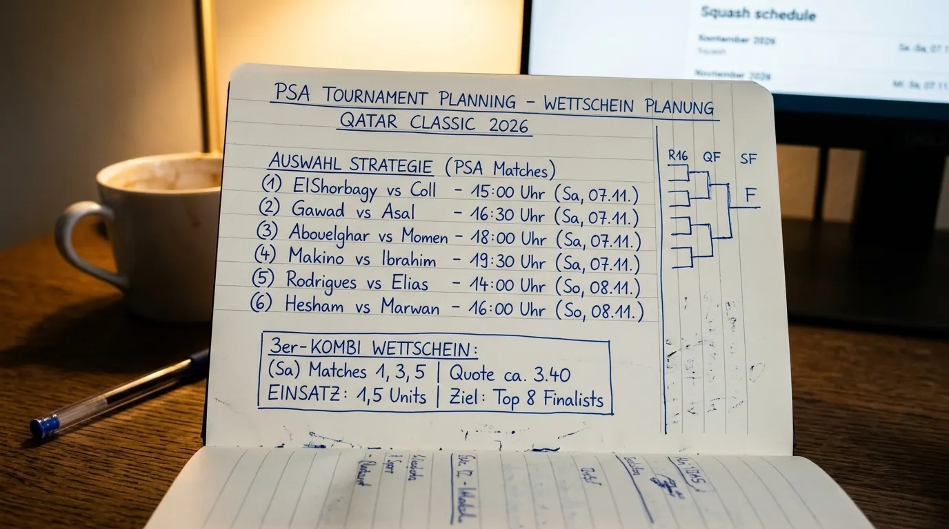 Squash Wettschein-Planung 2026: PSA-Turnierkalender und Kombiwetten-Strategie für deutsche Spieler