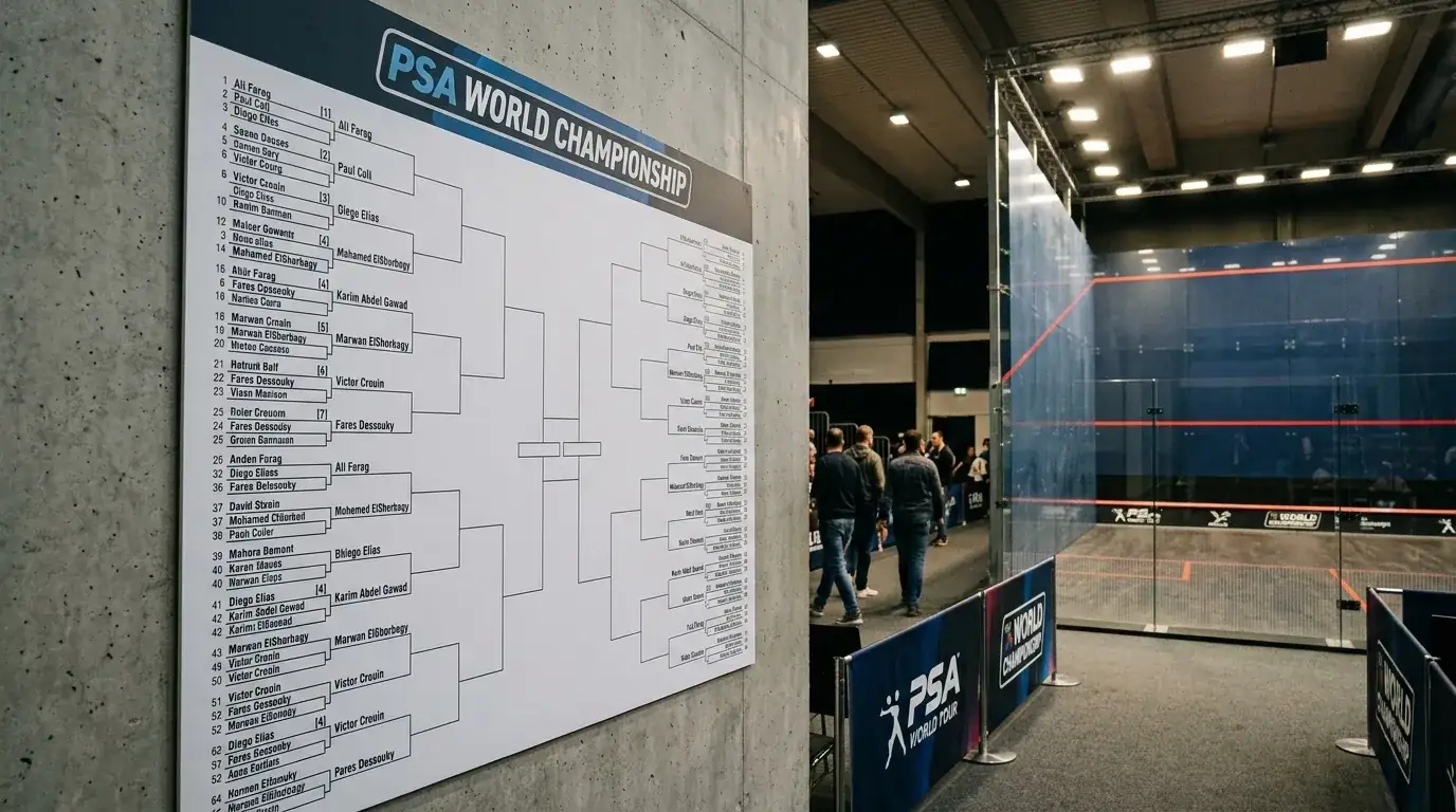 Squash Weltmeisterschaft Wetten – PSA World Championship Turnierbogen mit Spielern und Kombiwetten-Tipps für deutsche Spieler
