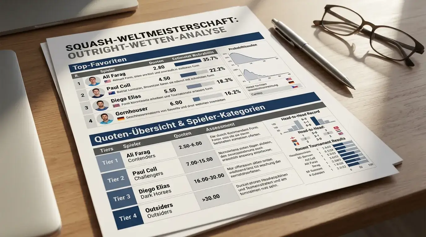 Squash WM Outright-Wetten Analyse – Top-Spieler Turniersieg-Tipps und Kombiwetten-Strategie für PSA World Championship