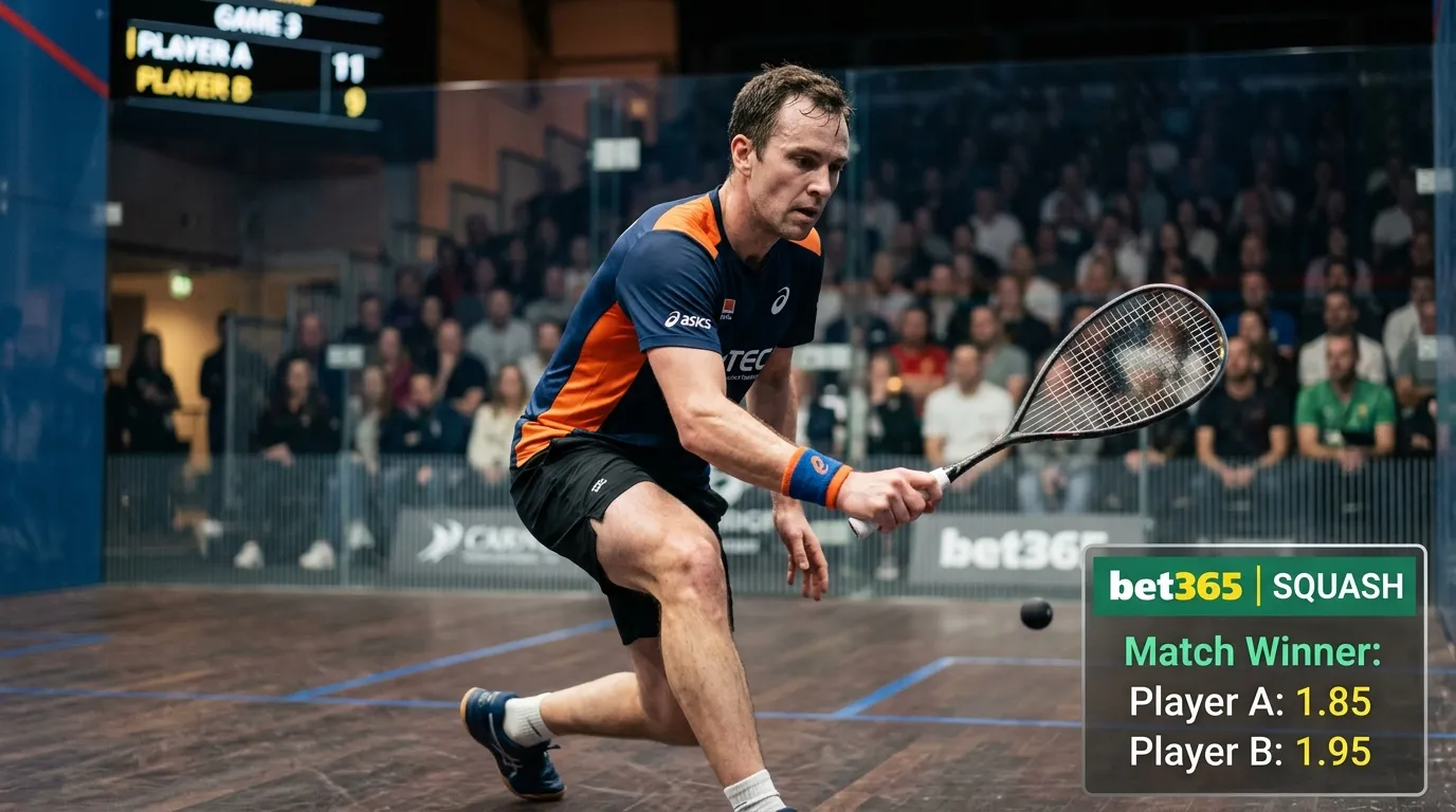 Squash-Marktabdeckung bei bet365 – PSA World Tour Wetten für deutsche Spieler im Überblick