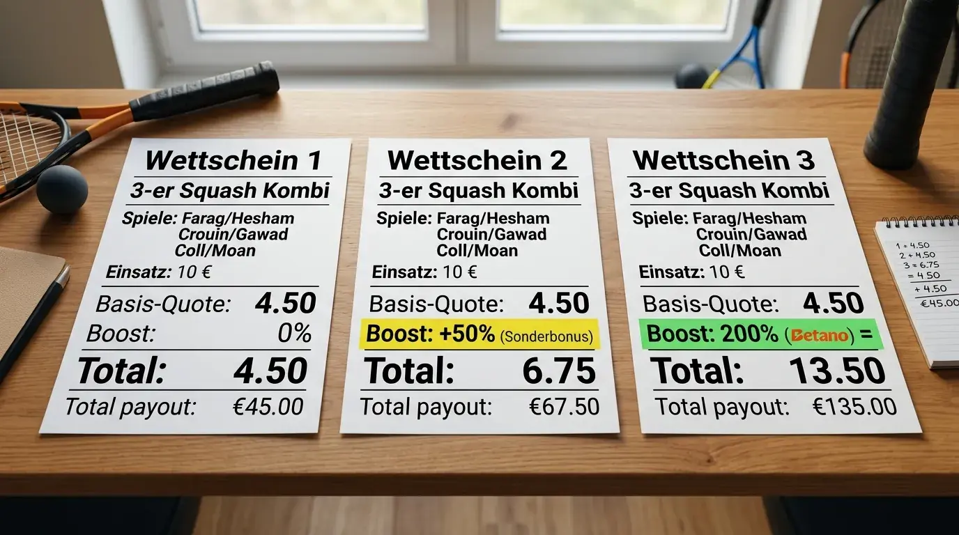 Squash Wetten Kombi-Boost Vergleich: Betano, Winamax und weitere Anbieter im Überblick